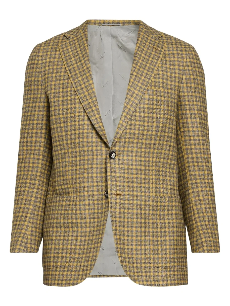 Men's Cashmere Micro-Plaid Single-Breasted Sport Coat Men's Cashmere Micro-Plaid Single-Breasted Sport Coat
