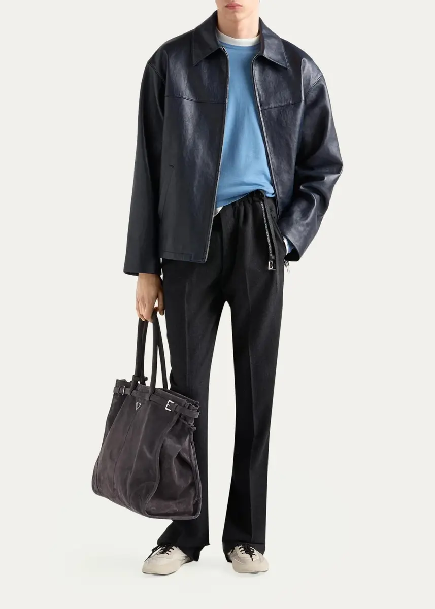 Prada Men's Superfine Wool Crewneck Sweater | Thumbnail 2 Prada Men's Superfine Wool Crewneck Sweater | Thumbnail 2