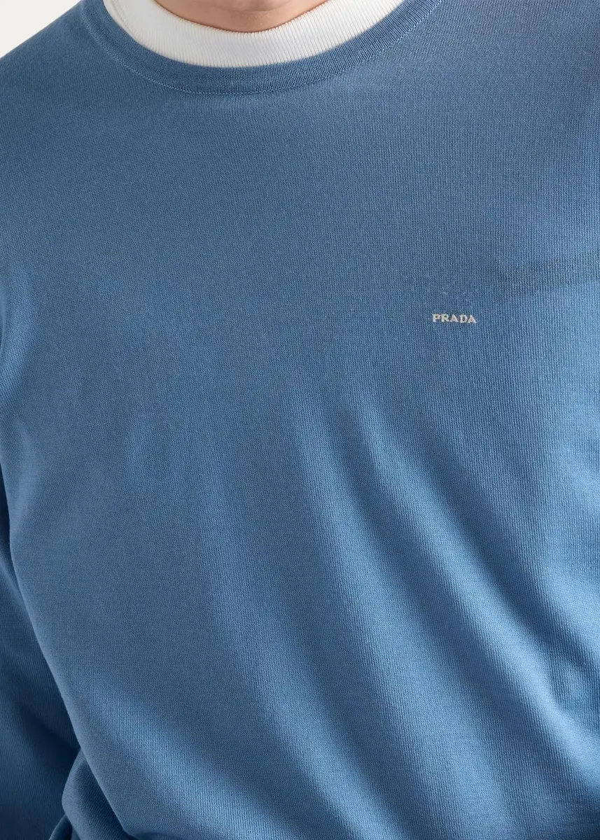 Prada Men's Superfine Wool Crewneck Sweater | Thumbnail 4 Prada Men's Superfine Wool Crewneck Sweater | Thumbnail 4