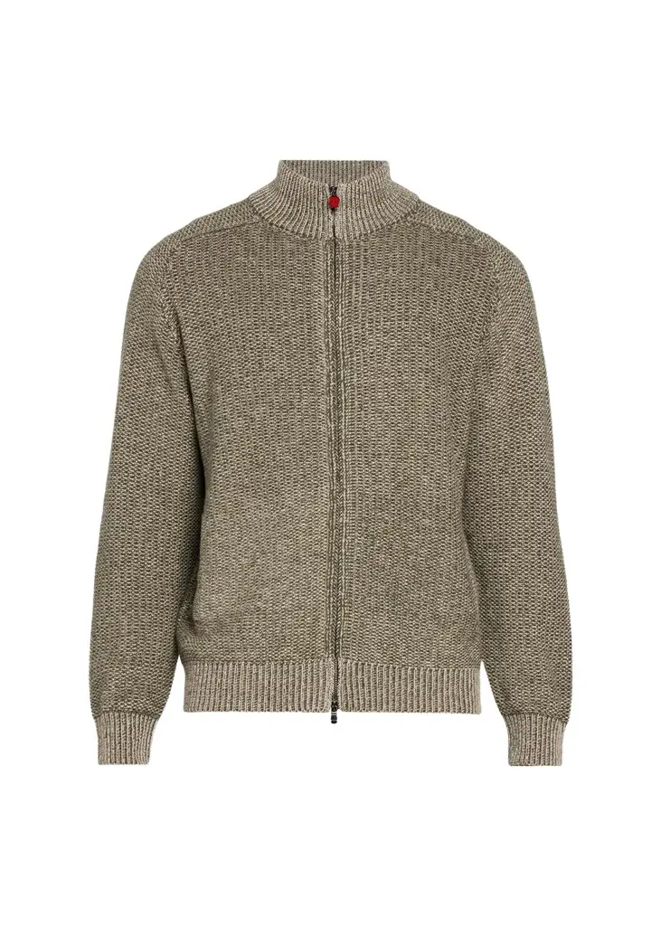 Kiton Men's Wool & Cashmere Mouline Full-Zip Cardigan