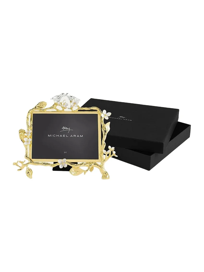 Michael Aram Lovebirds Silver & Gold Frame, 5" x 7"