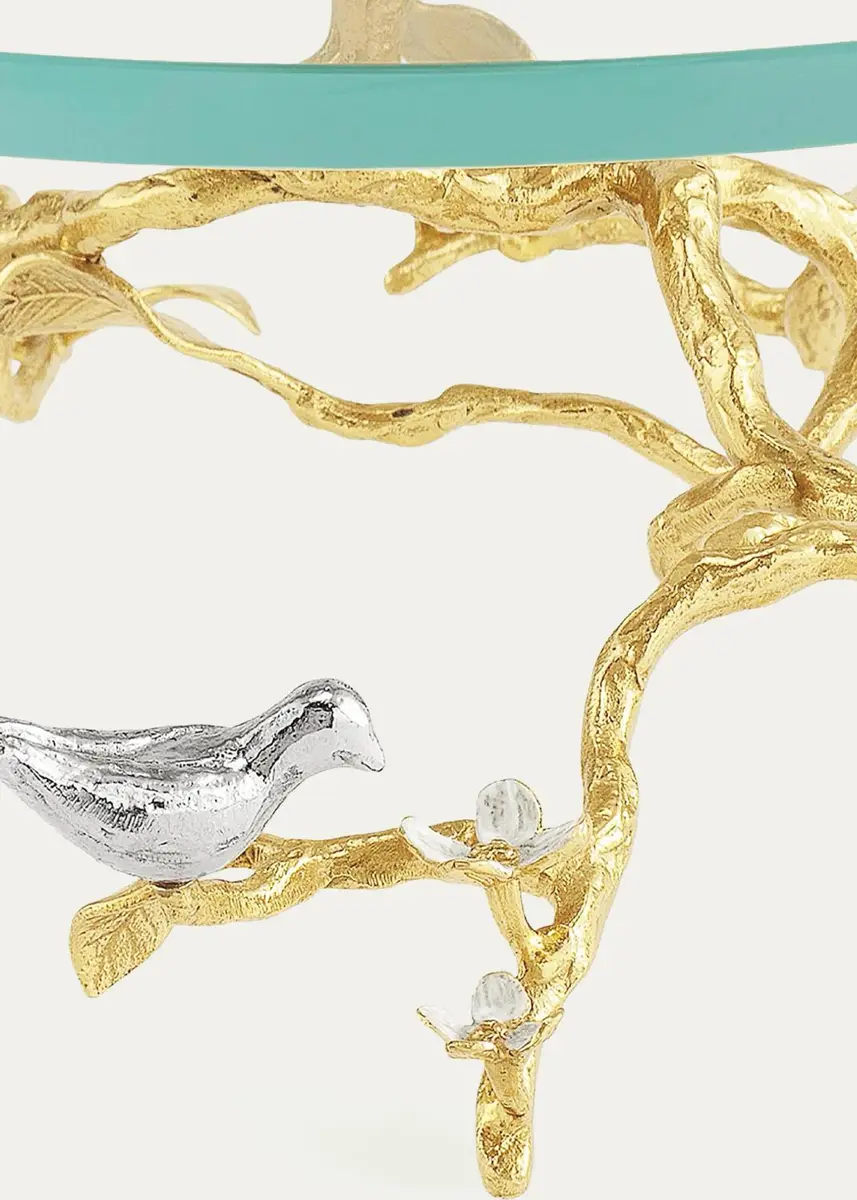 Michael Aram Lovebirds Silver & Gold Glass Cakestand | Thumbnail 4 Michael Aram Lovebirds Silver & Gold Glass Cakestand | Thumbnail 4