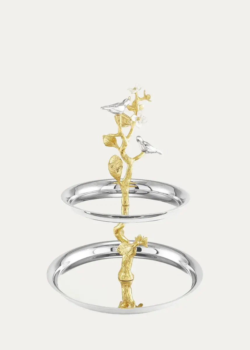 Michael Aram Lovebirds Silver & Gold Etagere | Thumbnail 2 Michael Aram Lovebirds Silver & Gold Etagere | Thumbnail 2
