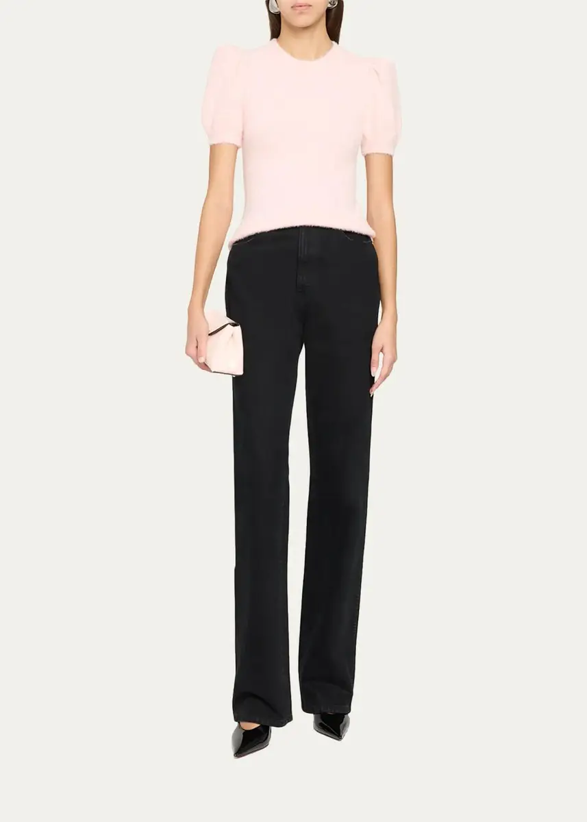 Alice + Olivia Ciara Puff-Sleeve Metallic Fuzzy Knit Sweater | Thumbnail 2 Alice + Olivia Ciara Puff-Sleeve Metallic Fuzzy Knit Sweater | Thumbnail 2