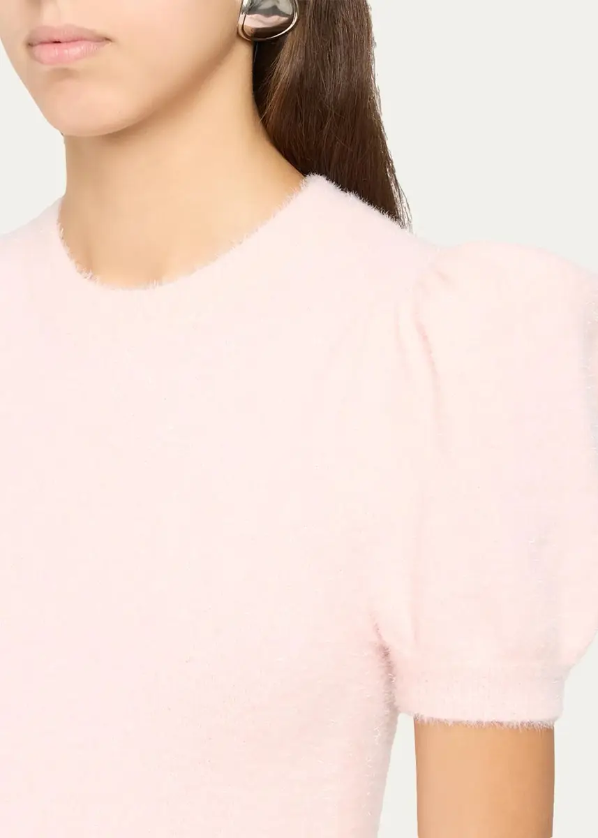 Alice + Olivia Ciara Puff-Sleeve Metallic Fuzzy Knit Sweater | Thumbnail 5 Alice + Olivia Ciara Puff-Sleeve Metallic Fuzzy Knit Sweater | Thumbnail 5