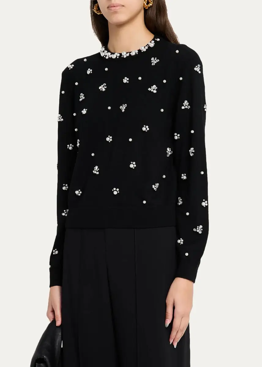 Alice + Olivia Carolee Embellished Crewneck Sweater | Thumbnail 4 Alice + Olivia Carolee Embellished Crewneck Sweater | Thumbnail 4
