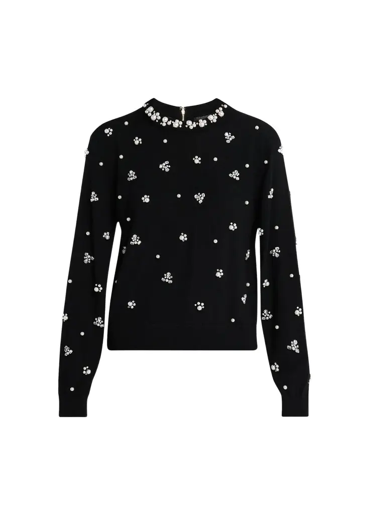 Carolee Embellished Crewneck Sweater Carolee Embellished Crewneck Sweater