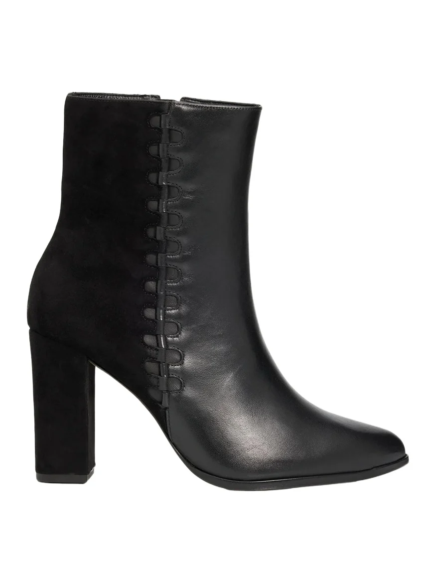90mm Jesse Mixed Leather Ankle Boots