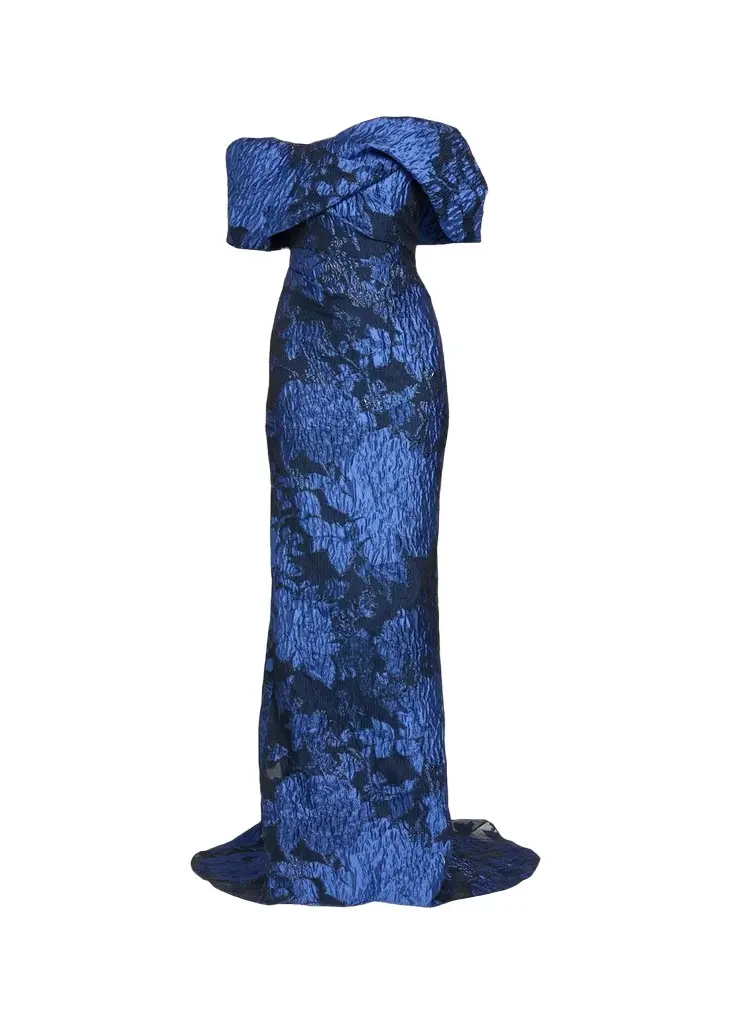 Fil Coupe Off-The-Shoulder Fishtail Train Gown
