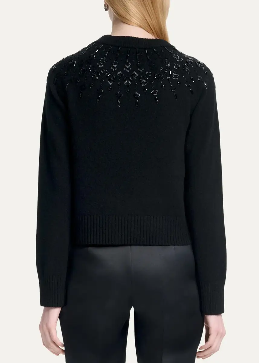 Altuzarra Harold Fair Isle Beaded Wool Crewneck Sweater | Thumbnail 3 Altuzarra Harold Fair Isle Beaded Wool Crewneck Sweater | Thumbnail 3