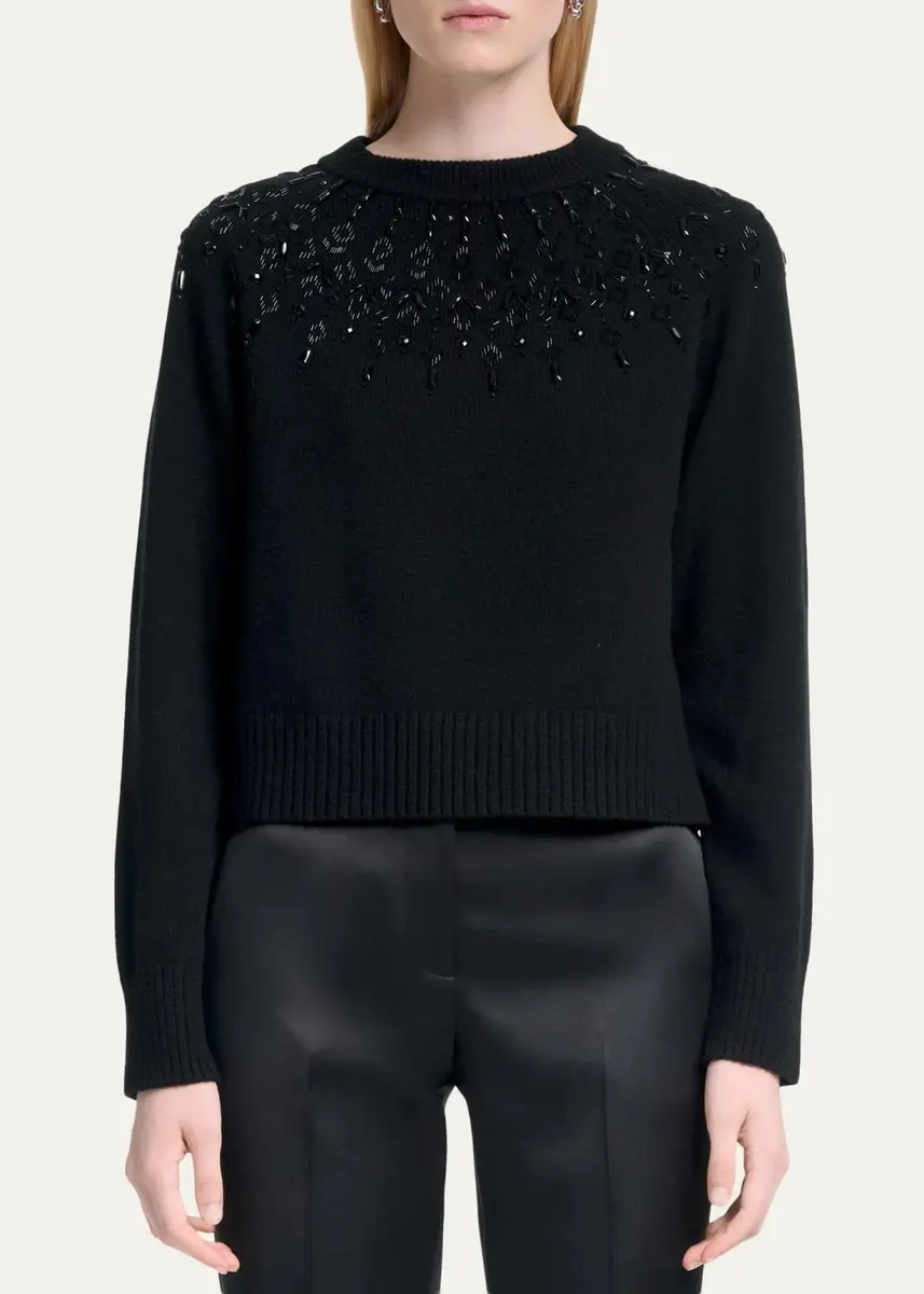 Altuzarra Harold Fair Isle Beaded Wool Crewneck Sweater | Thumbnail 4 Altuzarra Harold Fair Isle Beaded Wool Crewneck Sweater | Thumbnail 4