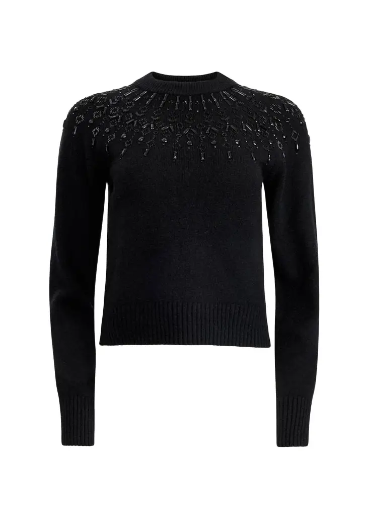 Harold Fair Isle Beaded Wool Crewneck Sweater Harold Fair Isle Beaded Wool Crewneck Sweater