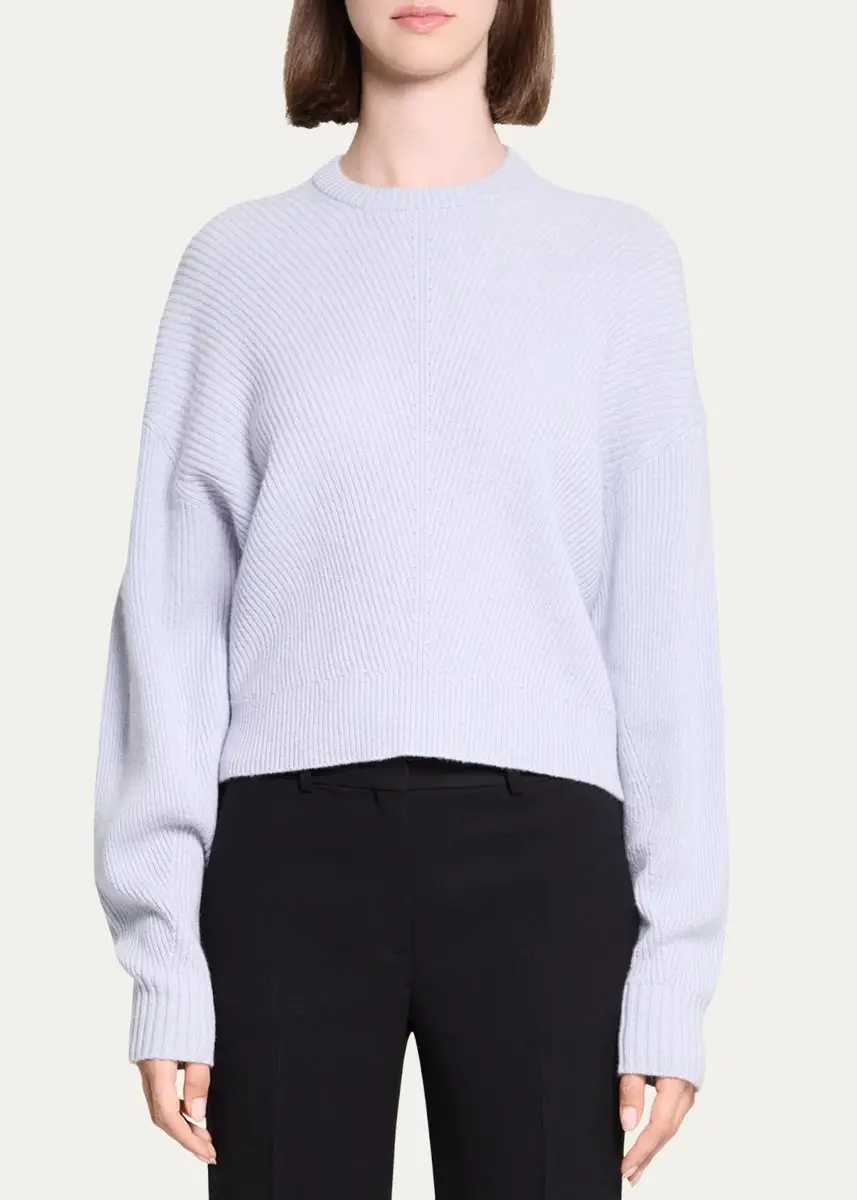 Theory Ribbed Wool Crewneck Sweater | Thumbnail 4 Theory Ribbed Wool Crewneck Sweater | Thumbnail 4