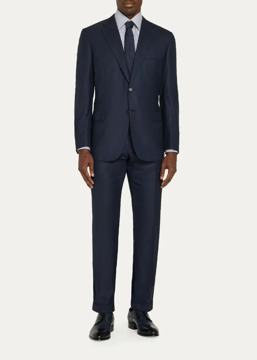 Brioni Men's Brunico Wool & Silk Herringbone Two-Piece Suit | Thumbnail 2 Brioni Men's Brunico Wool & Silk Herringbone Two-Piece Suit | Thumbnail 2