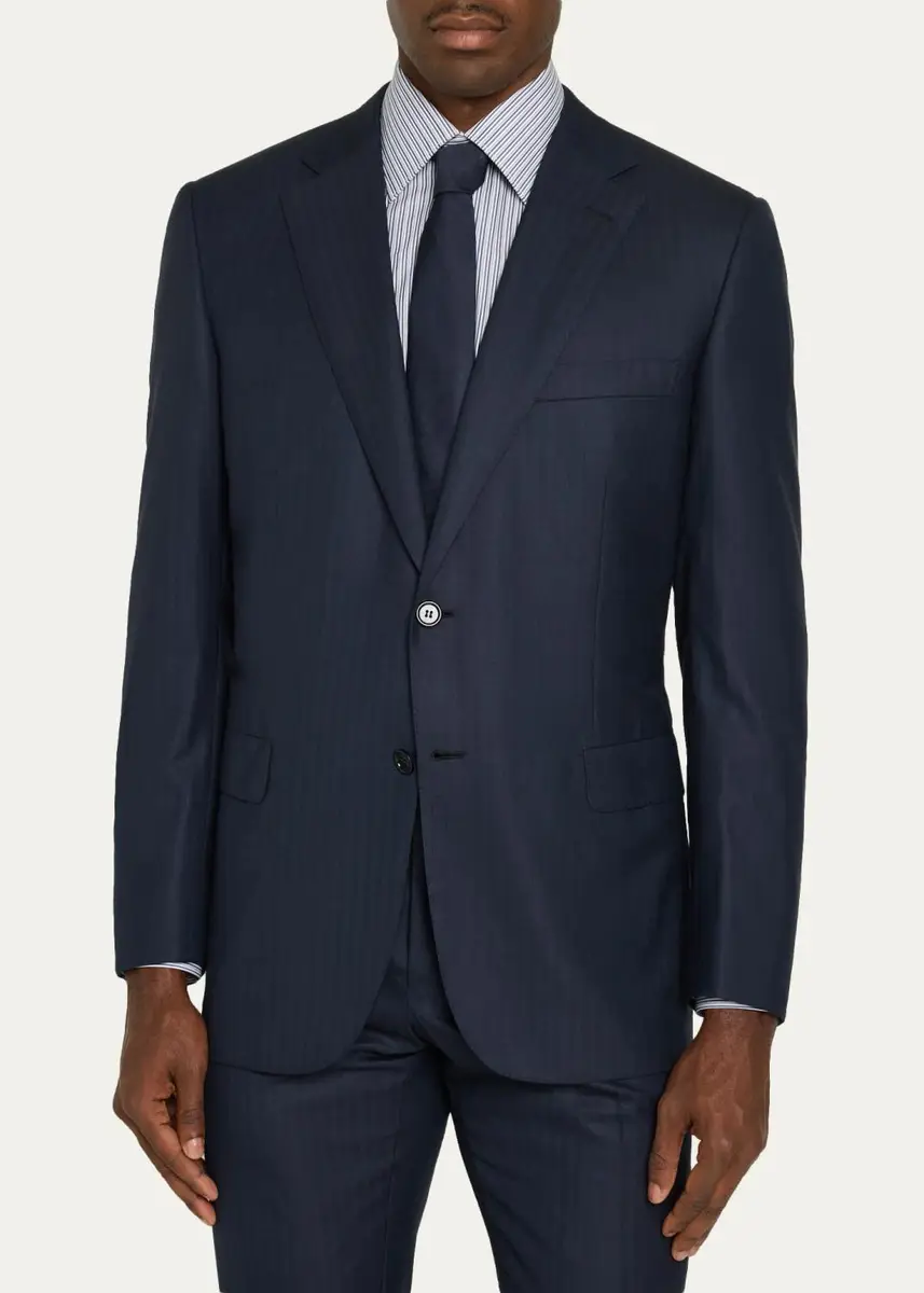 Brioni Men's Brunico Wool & Silk Herringbone Two-Piece Suit | Thumbnail 4 Brioni Men's Brunico Wool & Silk Herringbone Two-Piece Suit | Thumbnail 4