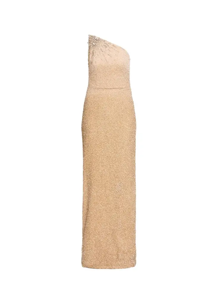 PAMELLA ROLAND Ombre Signature Sequined Strapless Column Gown