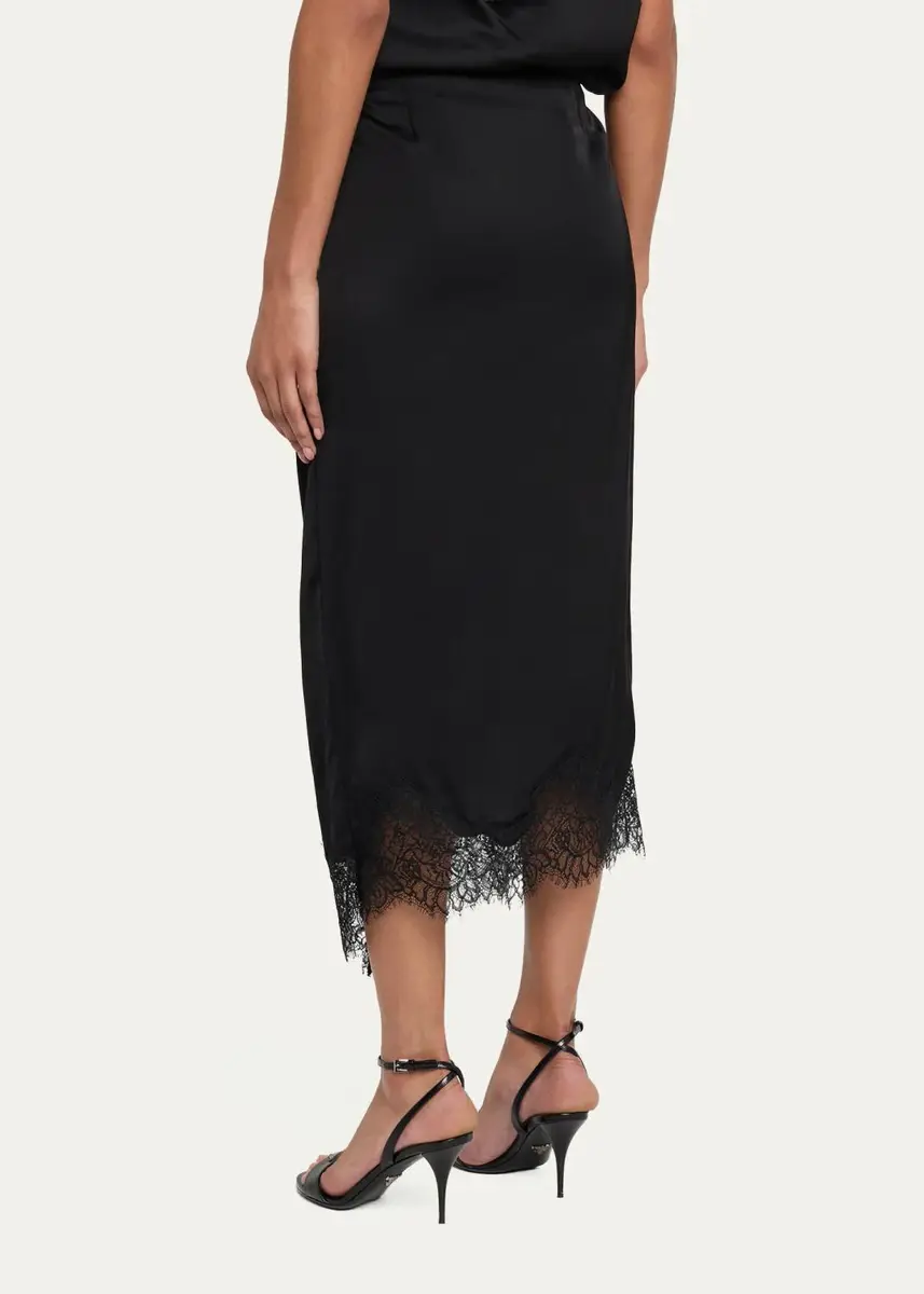 A.L.C. Bree Lace-Trim Satin Midi Skirt | Thumbnail 3 A.L.C. Bree Lace-Trim Satin Midi Skirt | Thumbnail 3
