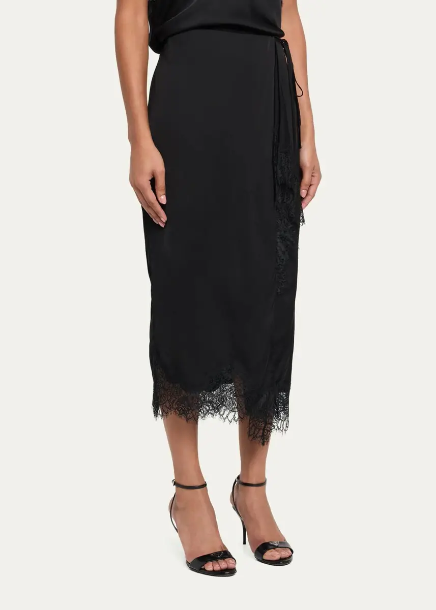 A.L.C. Bree Lace-Trim Satin Midi Skirt | Thumbnail 4 A.L.C. Bree Lace-Trim Satin Midi Skirt | Thumbnail 4