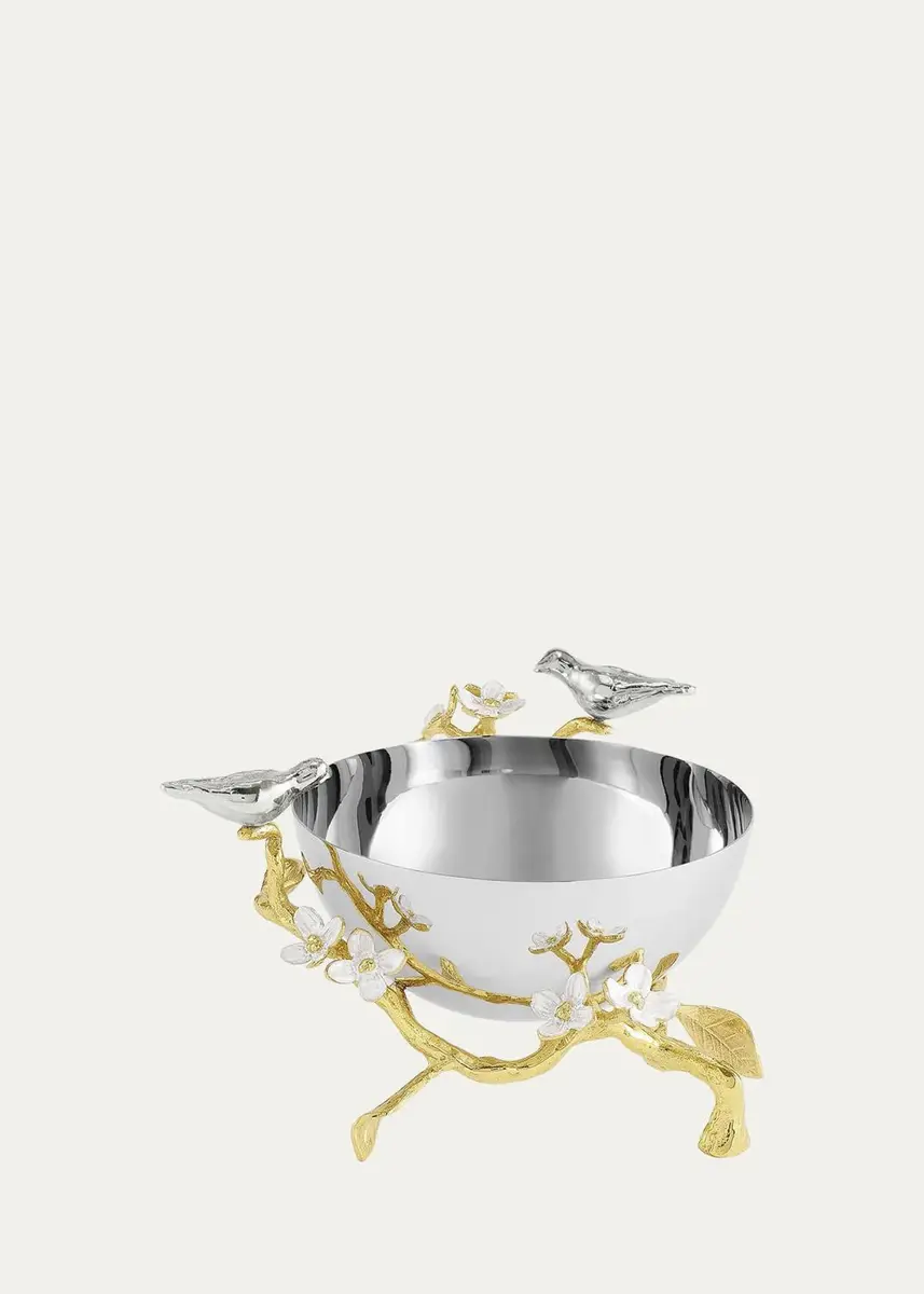 Michael Aram Lovebirds Silver & Gold Nut Bowl | Thumbnail 3