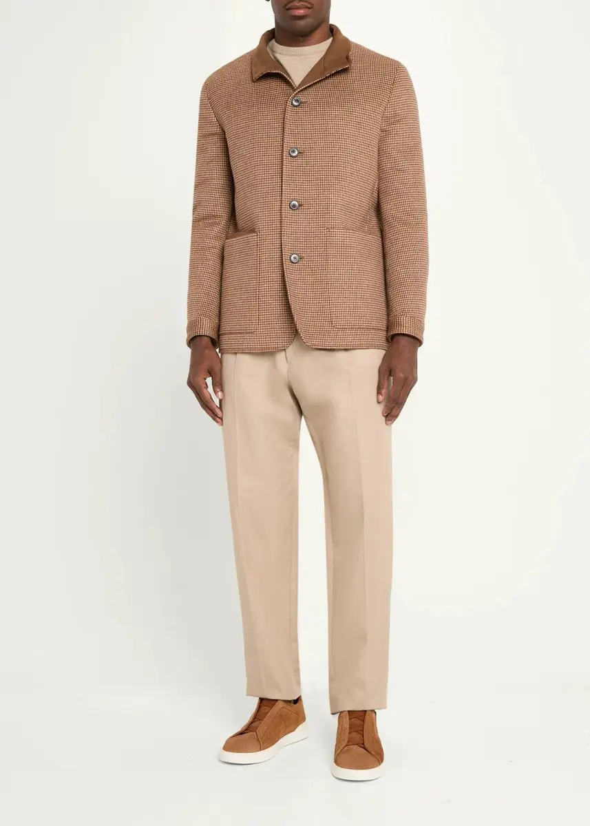 Zegna Men's Houndstooth Wool-Blend Jacket | Thumbnail 2