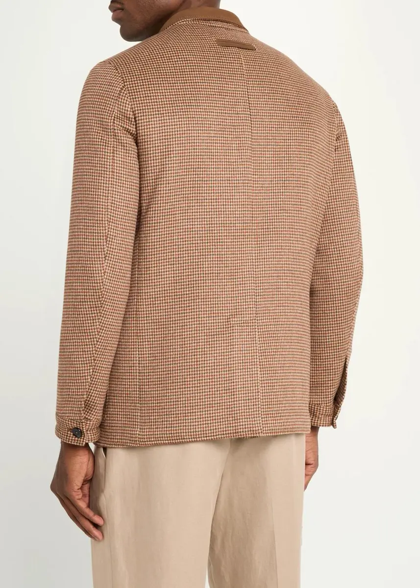 Zegna Men's Houndstooth Wool-Blend Jacket | Thumbnail 3