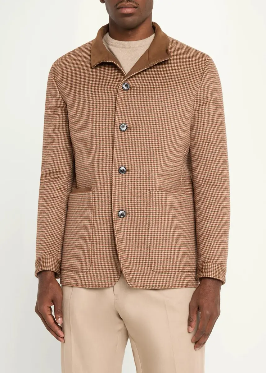 Zegna Men's Houndstooth Wool-Blend Jacket | Thumbnail 4