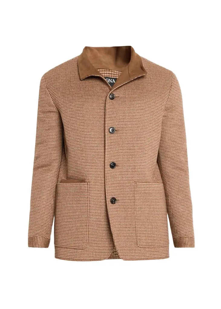 Men's Houndstooth Wool-Blend Jacket Men's Houndstooth Wool-Blend Jacket