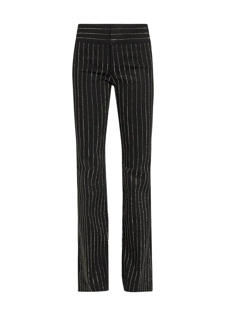 Alice + Olivia Hot Embelleshed Pinstripe Bootcut-Leg Jeans