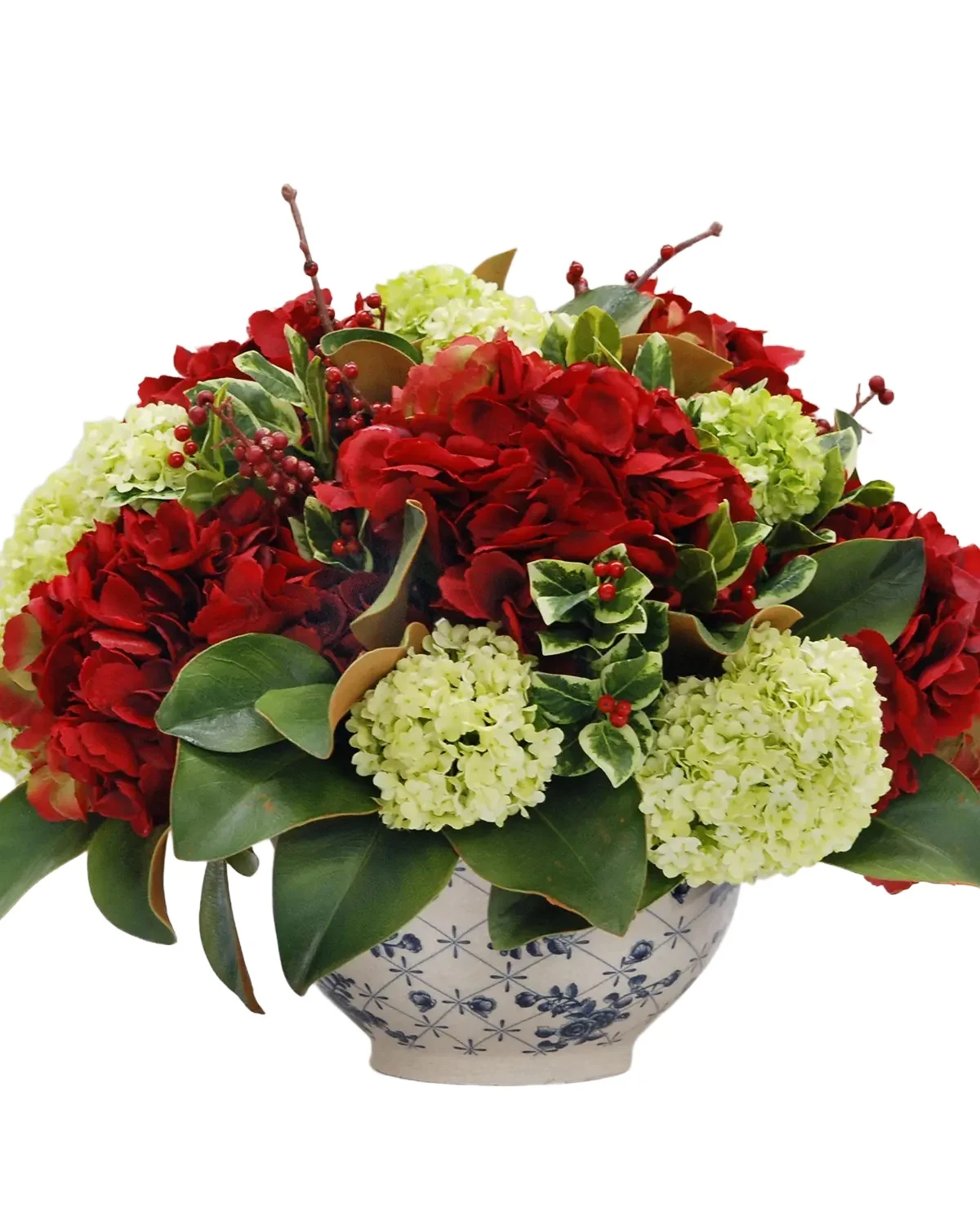 Winward Home Hydrangea & Magnolia Leaf in Bowl