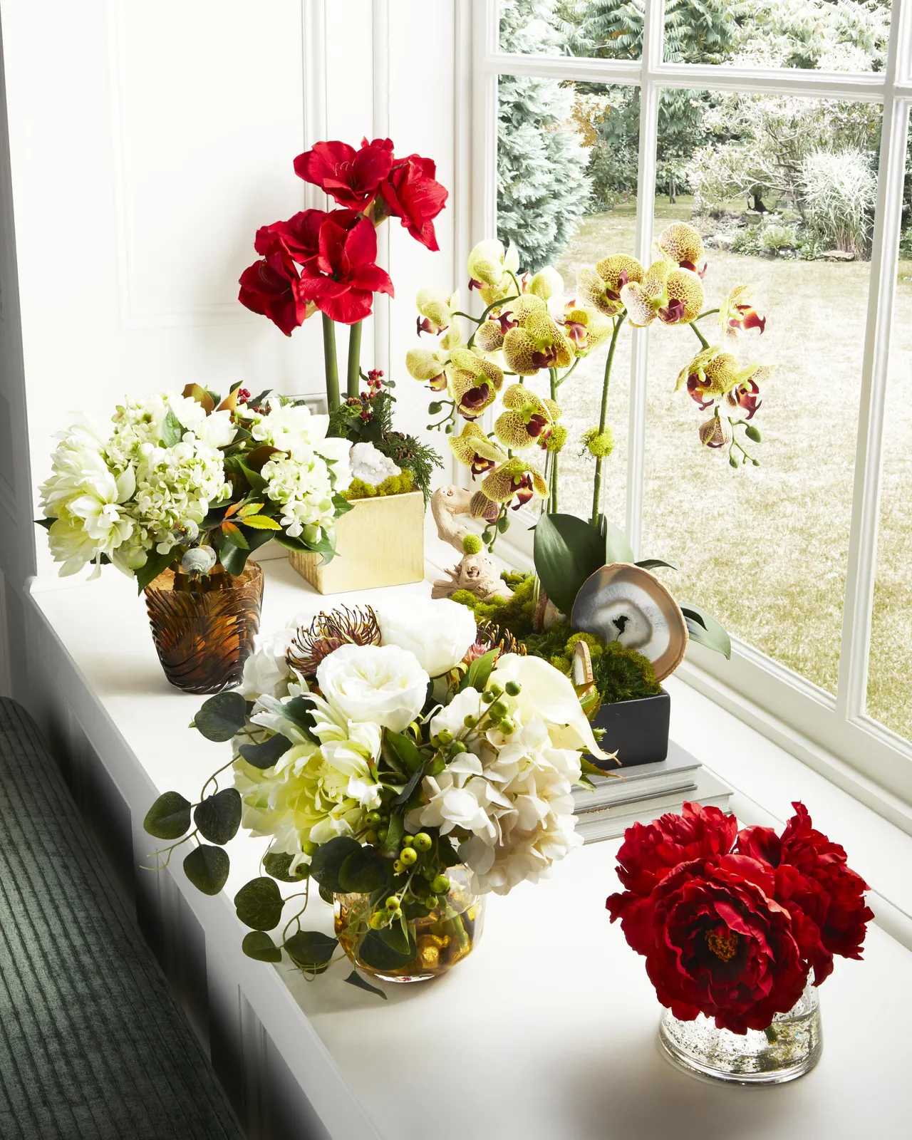T & C Floral Company Double Red Amaryllis Faux-Floral Arrangement