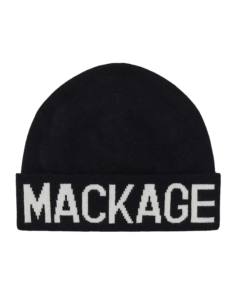 Mackage Men's Kiko Wool-Knit Logo Beanie Hat