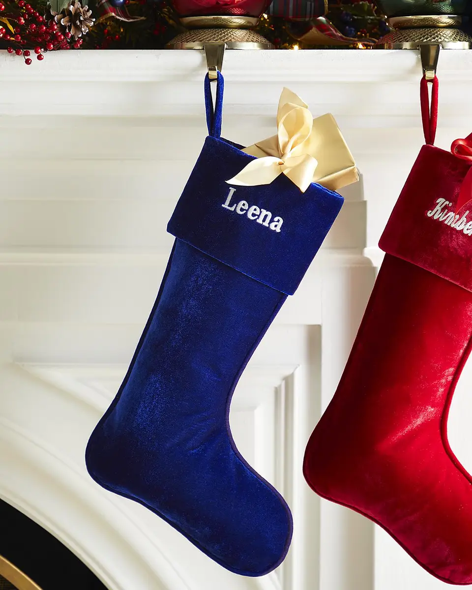 D. Stevens Personalized Velvet Christmas Stocking | Thumbnail 2 D. Stevens Personalized Velvet Christmas Stocking | Thumbnail 2