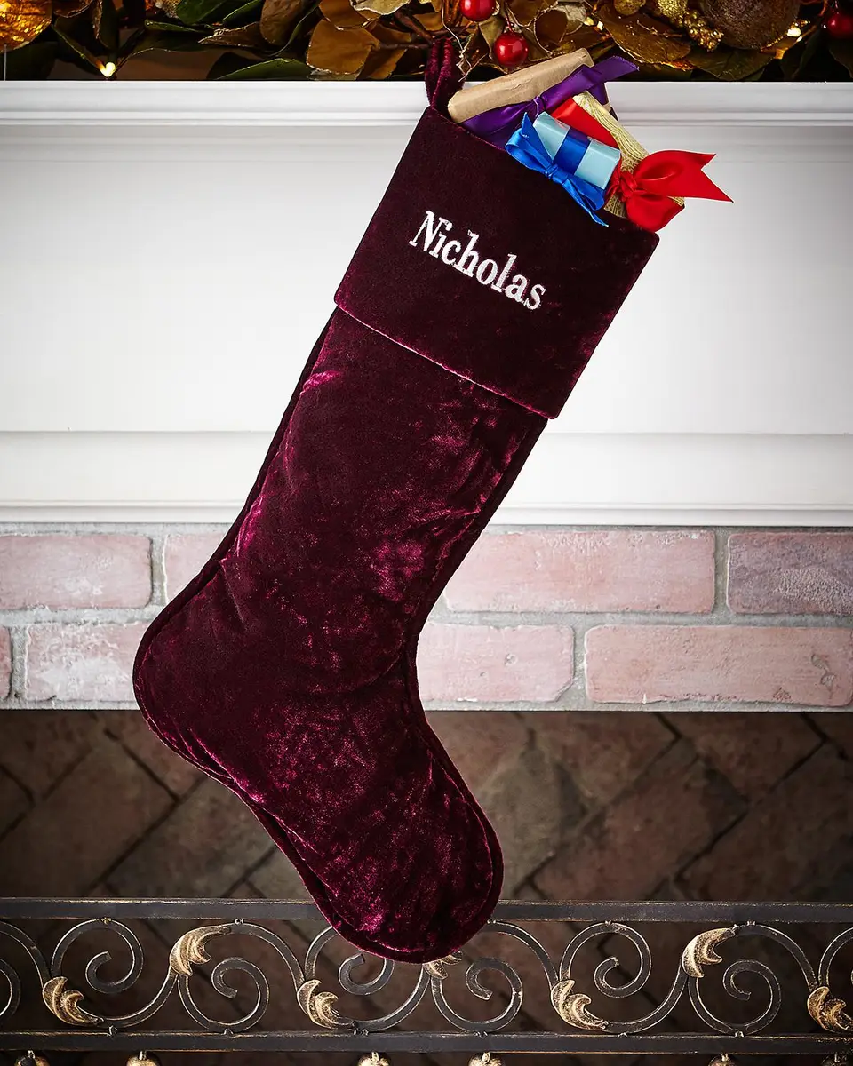 D. Stevens Personalized Velvet Christmas Stocking | Thumbnail 2 D. Stevens Personalized Velvet Christmas Stocking | Thumbnail 2