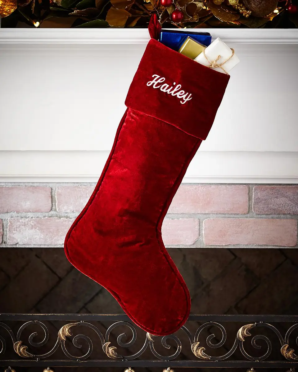 D. Stevens Personalized Velvet Christmas Stocking