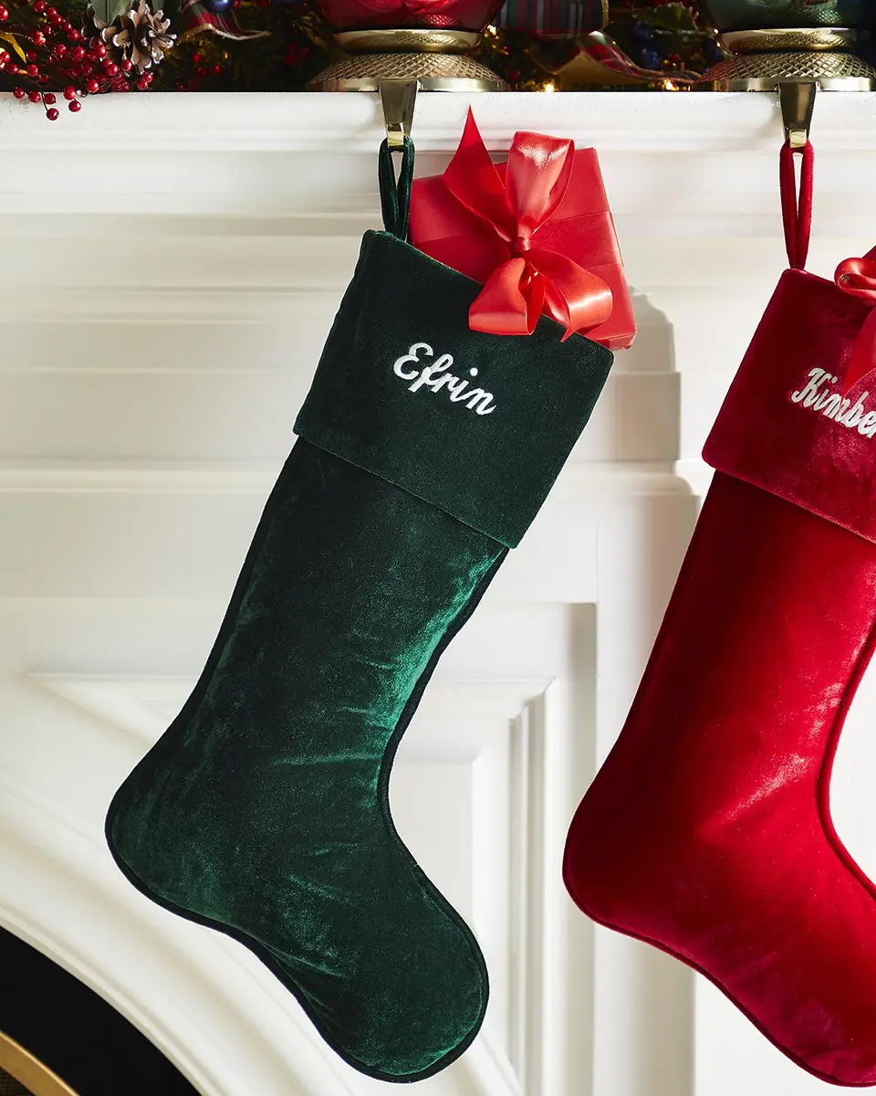 D. Stevens Personalized Velvet Christmas Stocking | Thumbnail 2 D. Stevens Personalized Velvet Christmas Stocking | Thumbnail 2