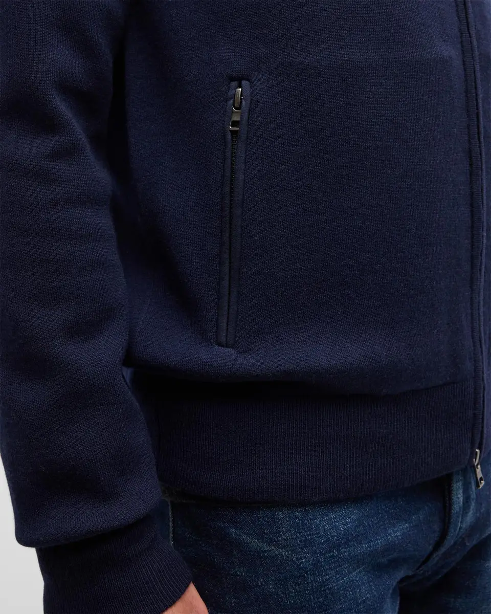 Neiman Marcus Men's Double-Knit Wool Full-Zip Jacket | Thumbnail 7