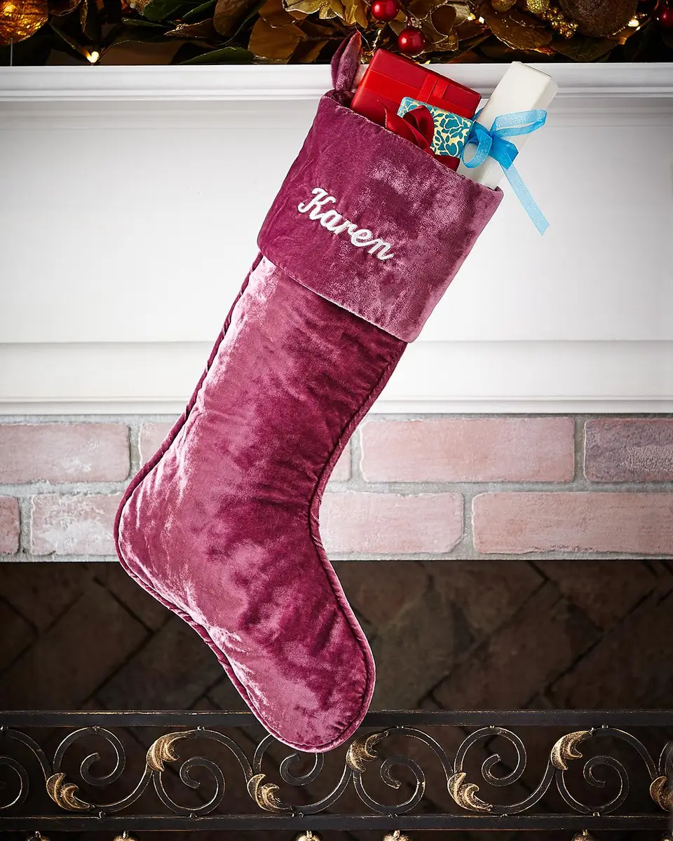 D. Stevens Personalized Velvet Christmas Stocking