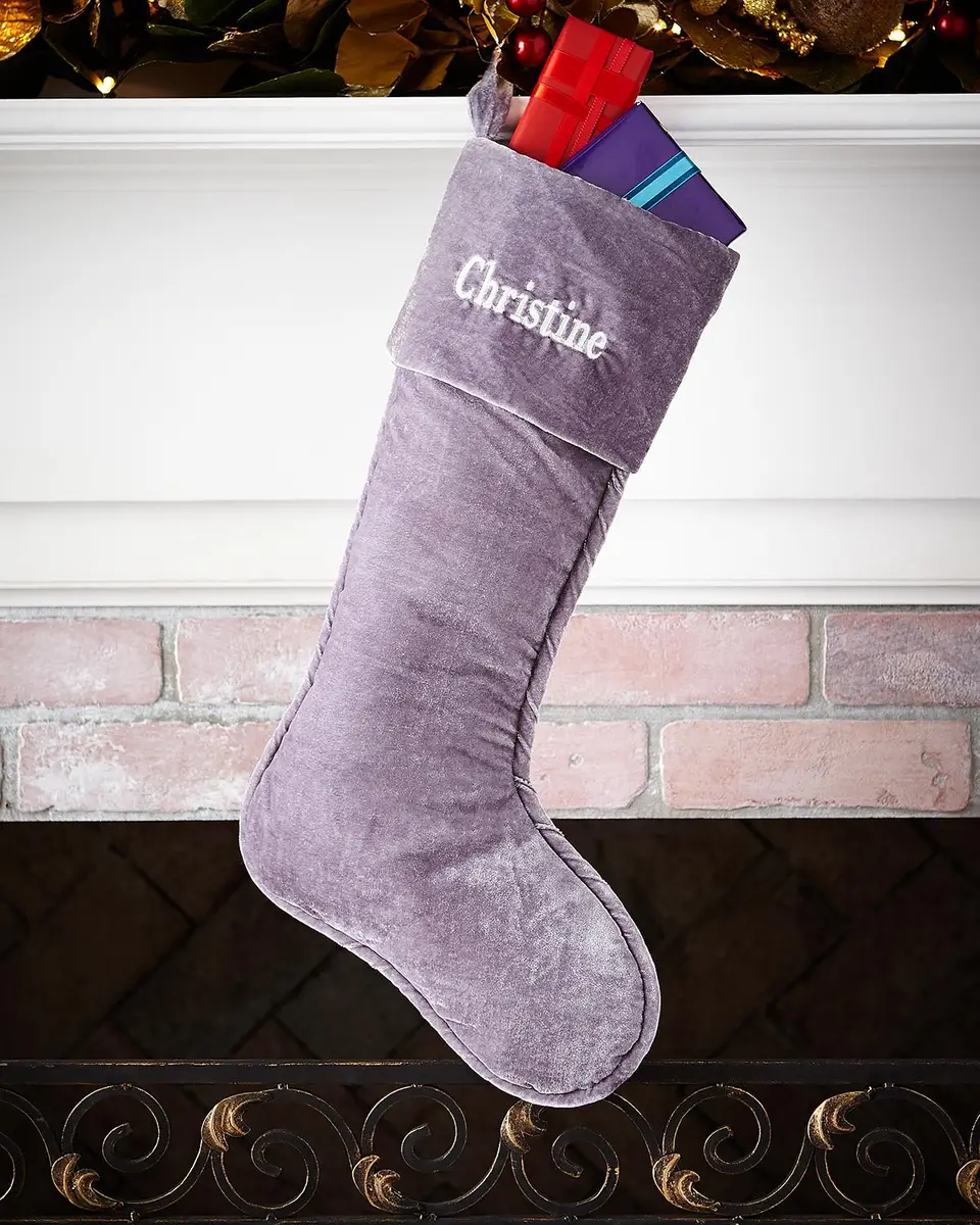 D. Stevens Personalized Velvet Christmas Stocking | Thumbnail 2 D. Stevens Personalized Velvet Christmas Stocking | Thumbnail 2