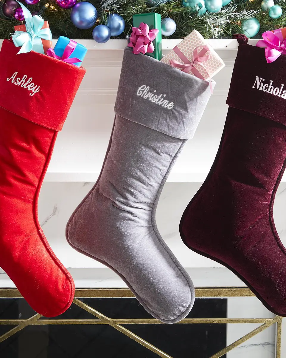 D. Stevens Personalized Velvet Christmas Stocking