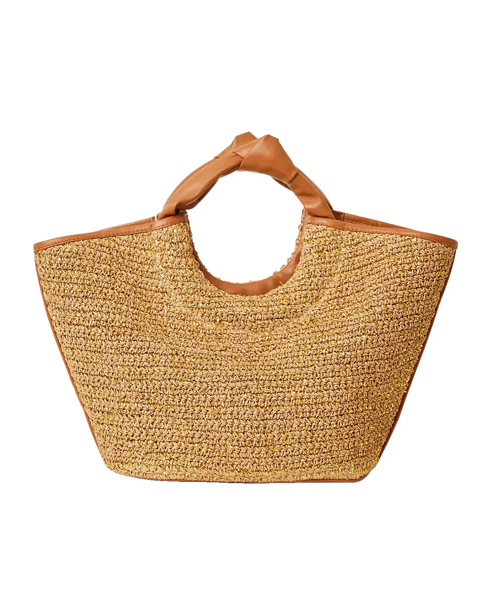 BTB Los Angeles Florian Knotted Metallic Raffia Tote Bag | Thumbnail 2 BTB Los Angeles Florian Knotted Metallic Raffia Tote Bag | Thumbnail 2
