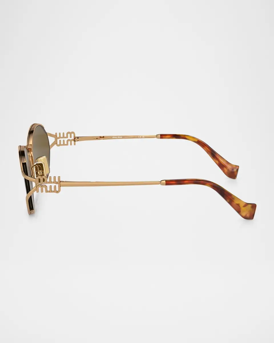 Miu Miu Cut-Out Metal & Plastic Oval Sunglasses | Thumbnail 2 Miu Miu Cut-Out Metal & Plastic Oval Sunglasses | Thumbnail 2