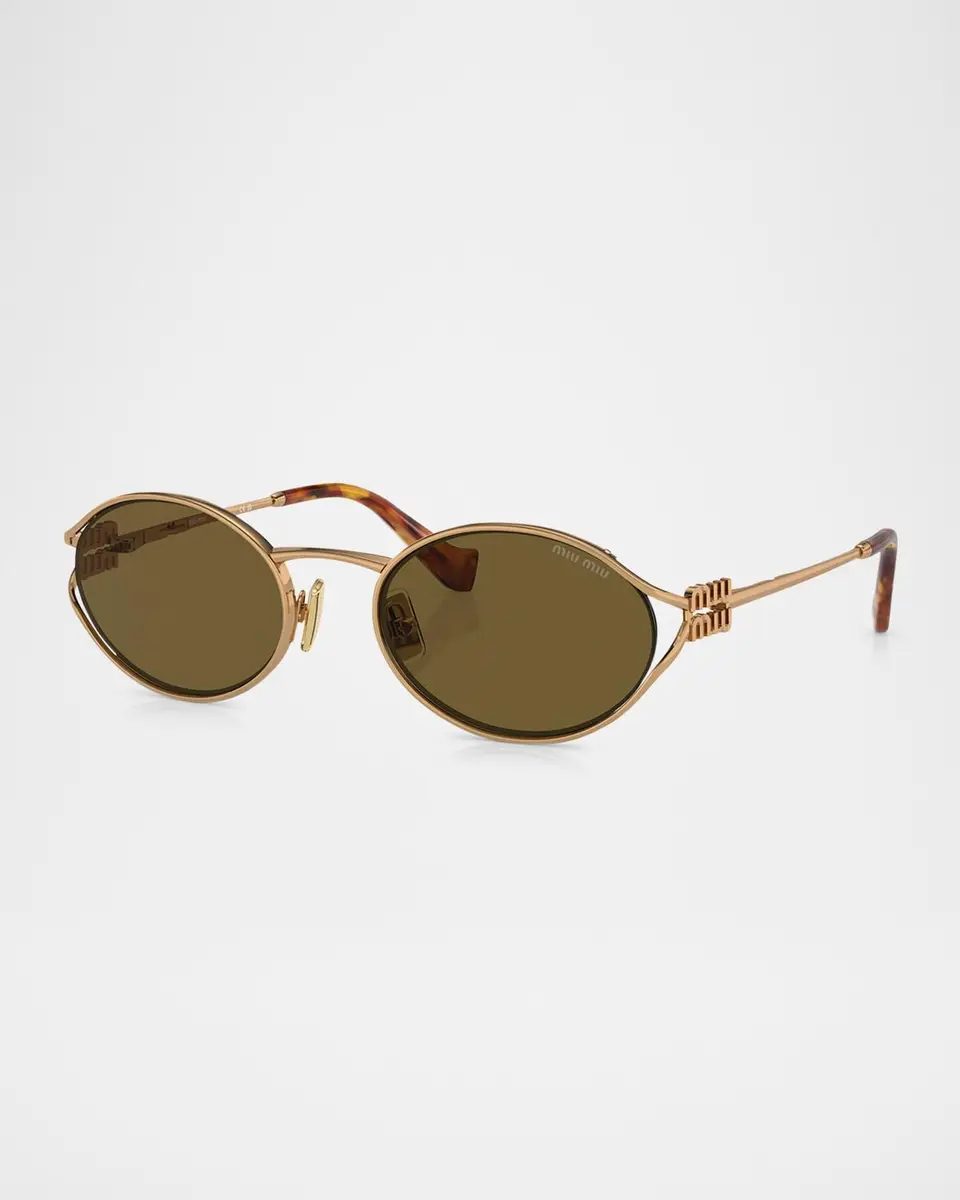 Miu Miu Cut-Out Metal & Plastic Oval Sunglasses | Thumbnail 3 Miu Miu Cut-Out Metal & Plastic Oval Sunglasses | Thumbnail 3
