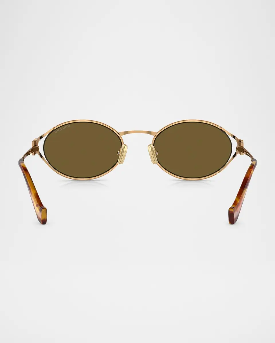 Miu Miu Cut-Out Metal & Plastic Oval Sunglasses | Thumbnail 4 Miu Miu Cut-Out Metal & Plastic Oval Sunglasses | Thumbnail 4