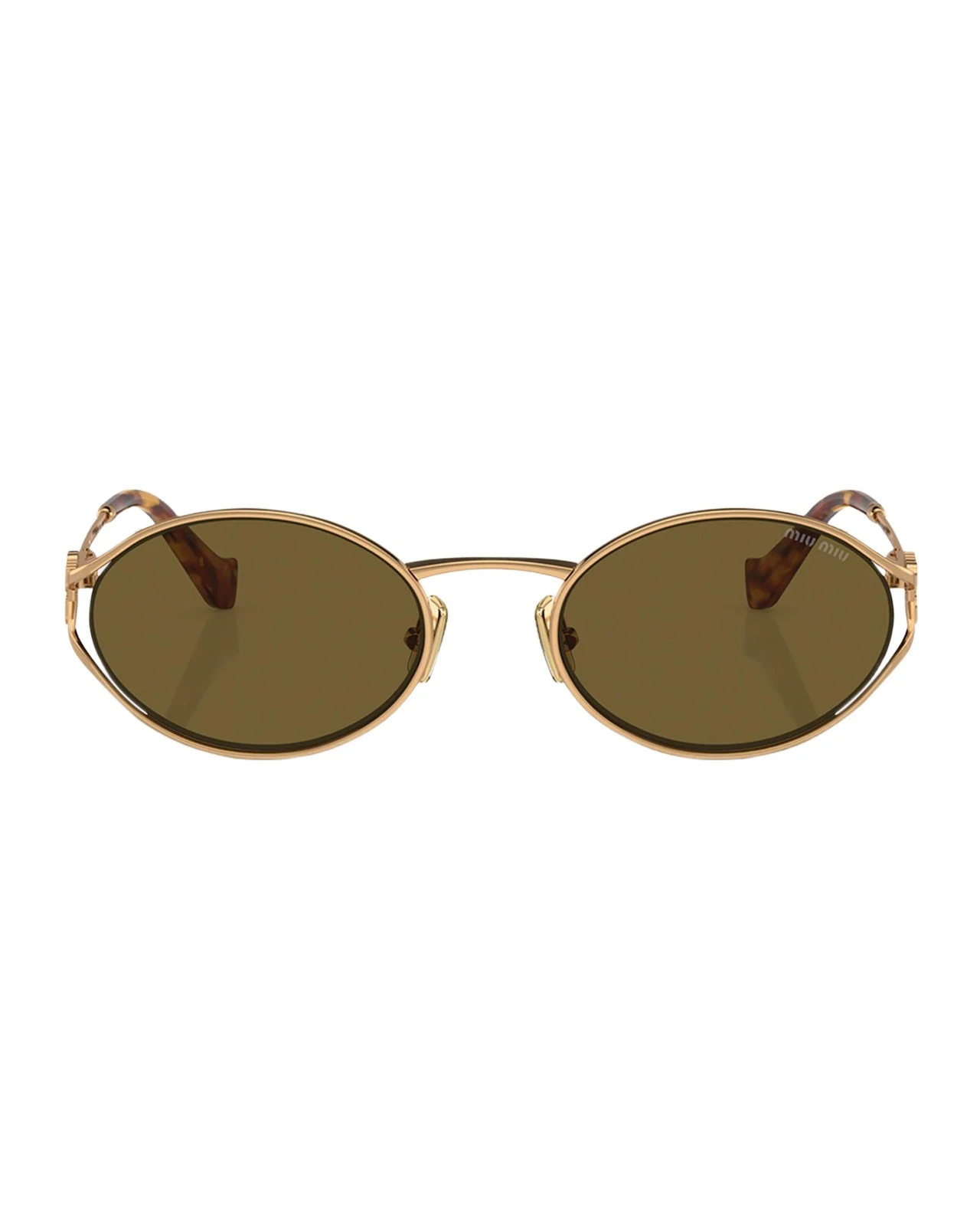 Miu Miu Cut-Out Metal & Plastic Oval Sunglasses