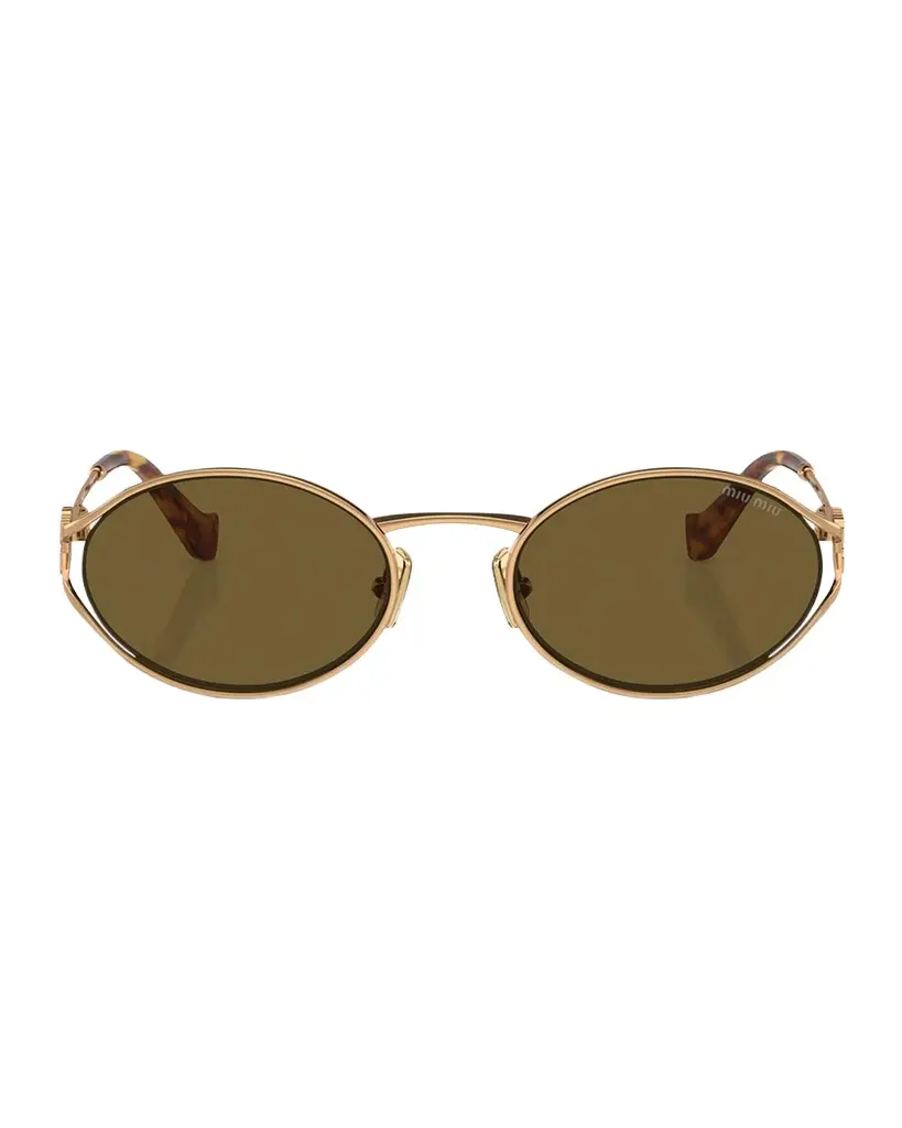 Cut-Out Metal & Plastic Oval Sunglasses Cut-Out Metal & Plastic Oval Sunglasses