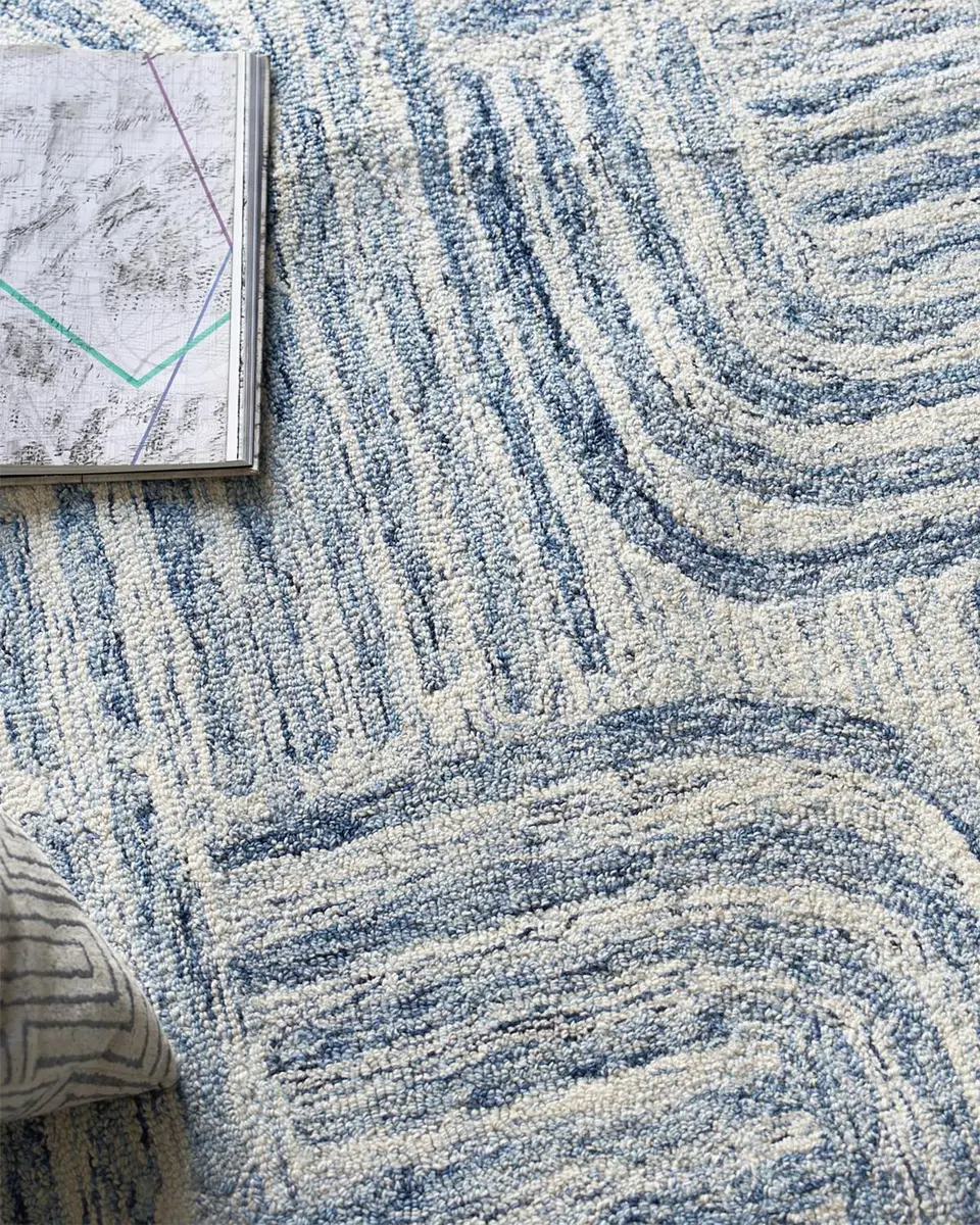 Exquisite Rugs Juno Hand-Tufted Blue/Ivory Rug | Thumbnail 5 Exquisite Rugs Juno Hand-Tufted Blue/Ivory Rug | Thumbnail 5