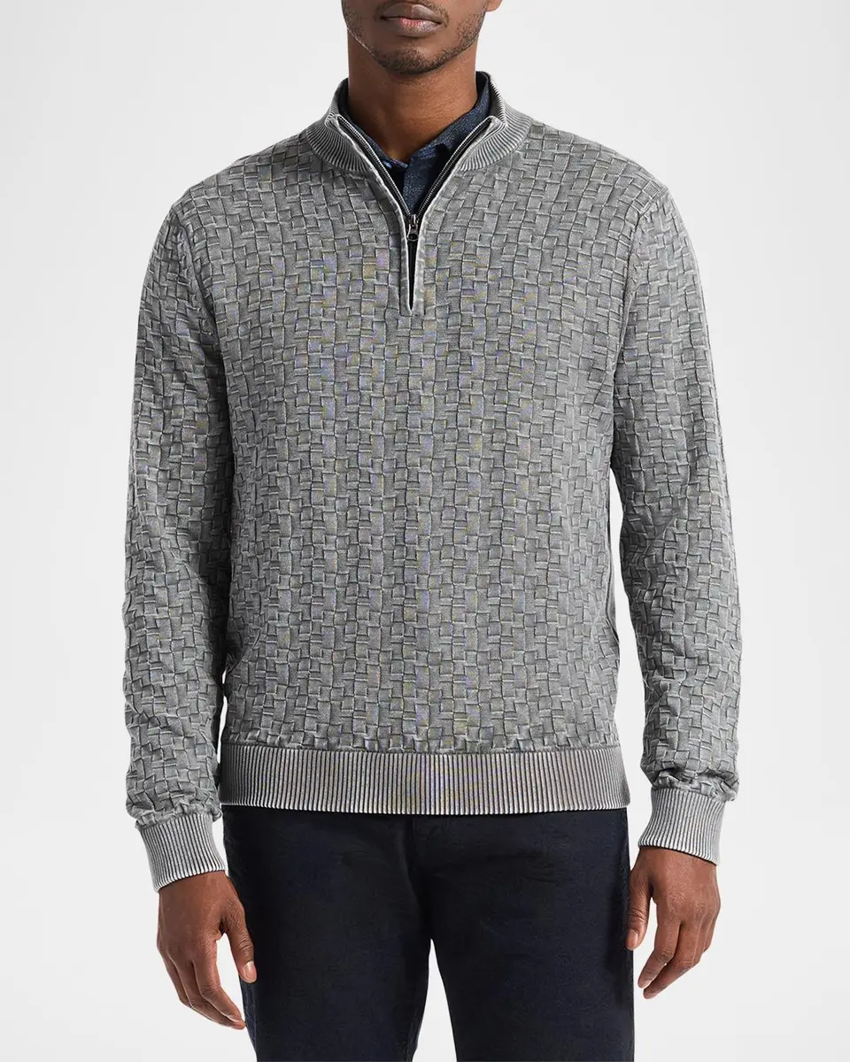 Robert Graham Men's Aubin Jacquard Knit Quarter-Zip Sweater | Thumbnail 4 Robert Graham Men's Aubin Jacquard Knit Quarter-Zip Sweater | Thumbnail 4