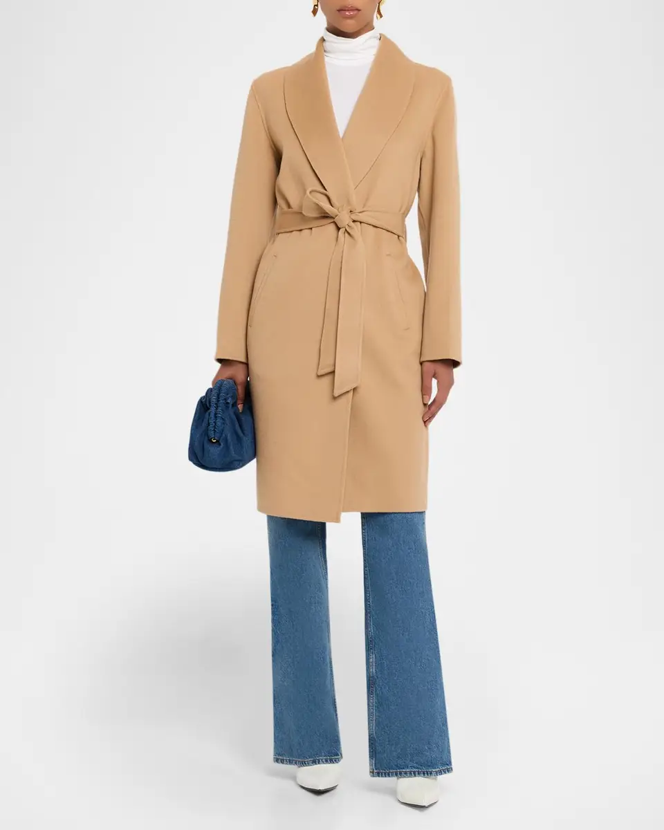Sofia Cashmere Double-Face Belted Wrap Coat | Thumbnail 2