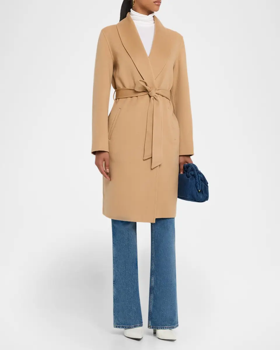 Sofia Cashmere Double-Face Belted Wrap Coat | Thumbnail 4
