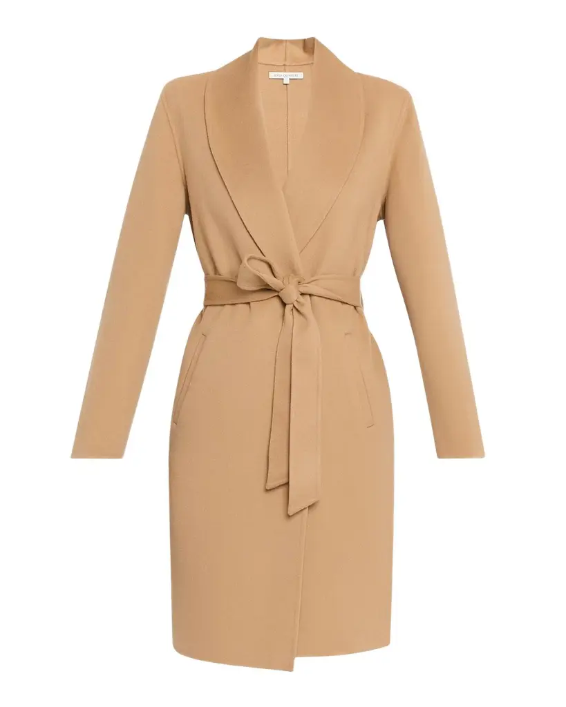 Sofia Cashmere Double-Face Belted Wrap Coat
